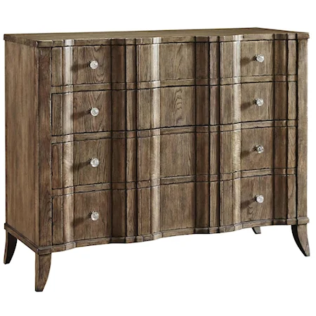 Theo Chest with Four Drawers and Glass Drawer Pulls